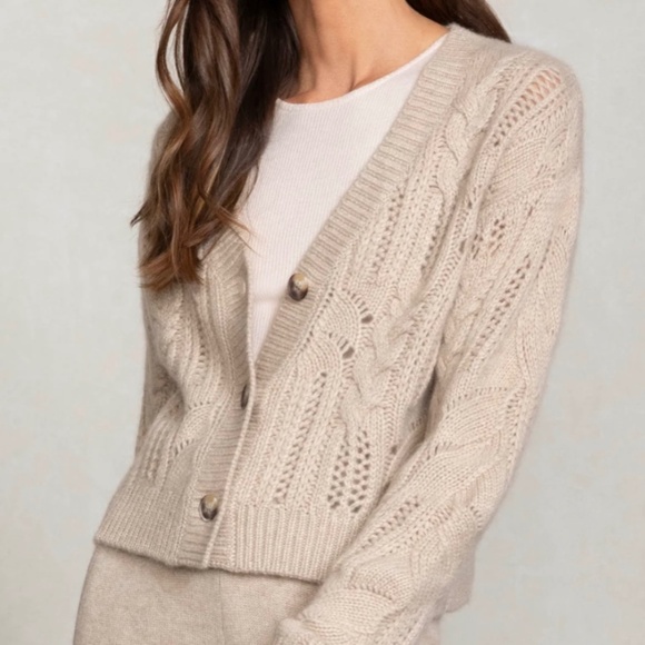 Naked Cashmere Natasha Cable Knit Cardigan, Size M - Picture 2 of 12